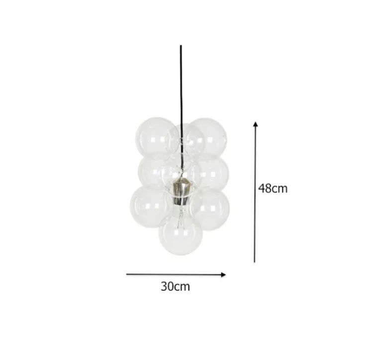 Suspension, Diy, transparent, argent, H48cm, Ø12cm - House Doctor