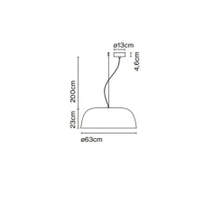 Suspension*Marset Suspension, Djembé 65.23, , LED, dim, 2700K, 1843 lm, Ø63cm, H23cm - gris