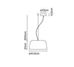 Suspension*Marset Suspension, Djembé 42.21, , LED, dim, 2700K, 955 lm, Ø21cm, H41,6cm - gris