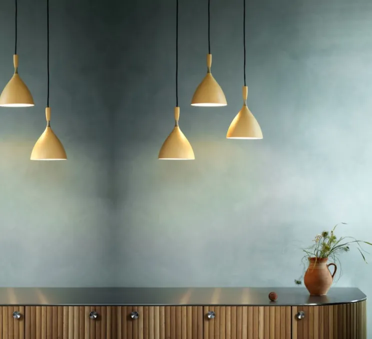 Suspension, Dokka, jaune, Ø16,5cm, H24,5cm - Northern