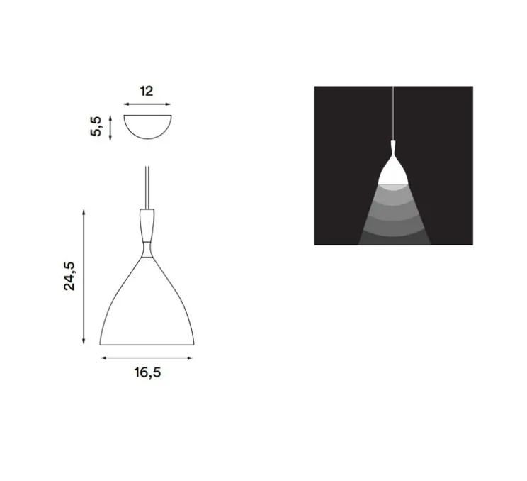 Suspension, Dokka, vert foncé, Ø16,5cm, H24,5cm - Northern