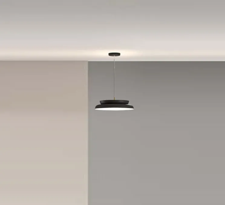 Suspension, Doppio Zero M, noir, LED, dim, 2700K, 3170 lm, Ø45cm, H16cm - Lumen Center Italia