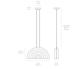 Suspension* Suspension, Doppler, , LED, dim, 3000K, 3200 lm, L52cm, H26cm - Darmes chrome