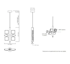 Suspension*Lambert&Fils Suspension, Dorval 01, , LED, 2700K, 2888lm, L36cm, H46cm - variable 0-10V, corps, câble et boucle noirs, rosace noire