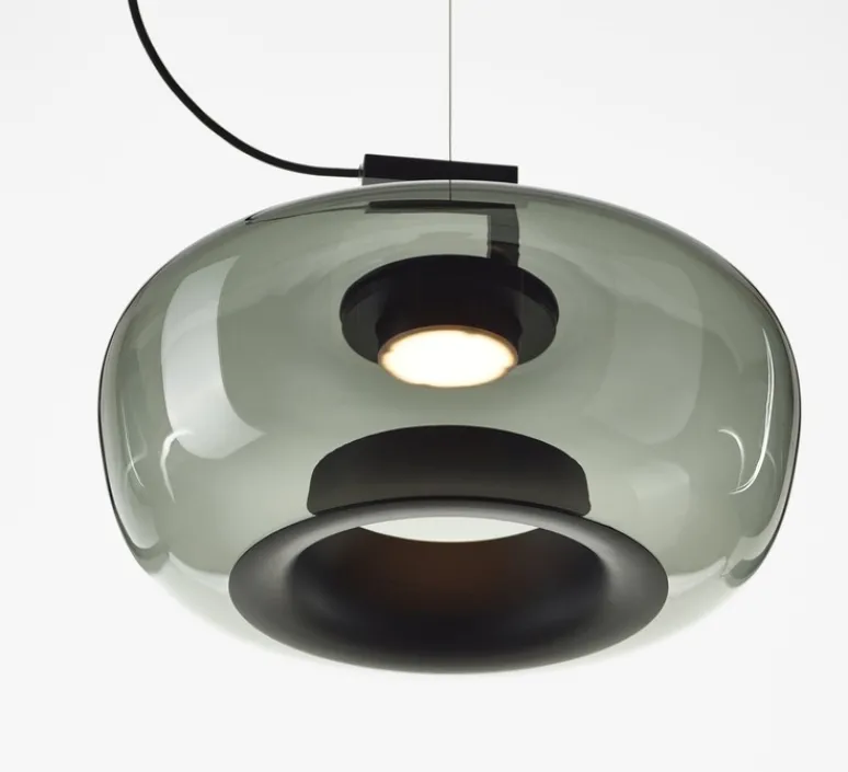 Suspension*Brokis Suspension, Double Short, , LED, dim, 2700K, 1070 lm, Ø44,2cm, H30,5cm - gris fumé