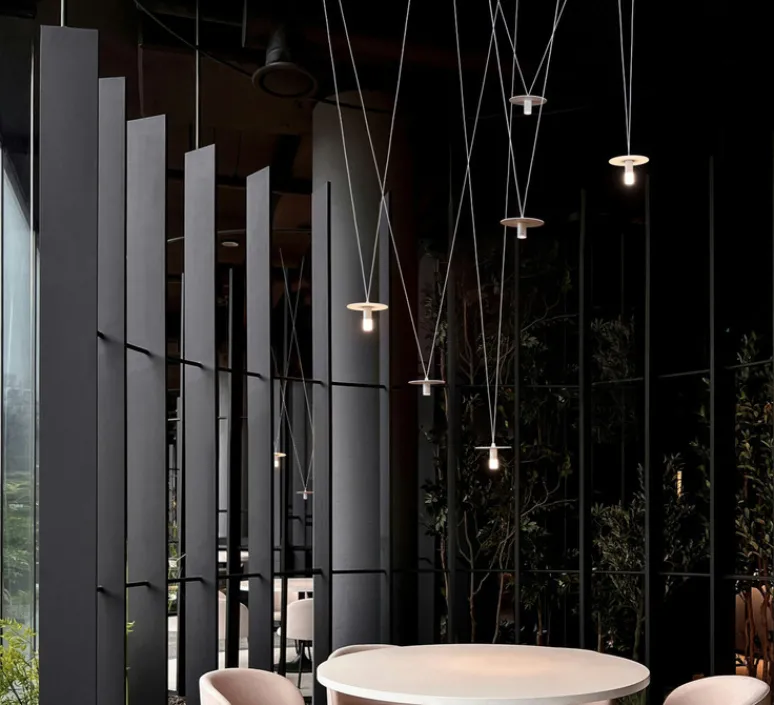 Suspension*OliveLab Suspension, D02P6, , LED, avec 3 diffuseurs et 3 lentilles, dim, 2700K, 350 lm, Ø12cm, H5cm - blanc mat