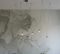 Suspension, D02P6, noir mat, LED, avec 3 diffuseurs et 3 lentilles, dim, 2700K, 350 lm, Ø12cm, H5cm - OliveLab