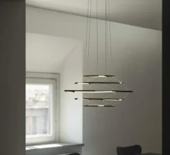 Suspension, Drop 5, noir mat, LED, dim, 1-10V, 2700K, 3350 lm, Ø70cm, H33cm - Nemo Lighting