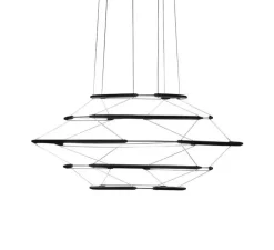 Suspension, Drop 5, noir mat, LED, dim, 1-10V, 2700K, 3350 lm, Ø70cm, H33cm - Nemo Lighting