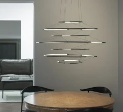 Suspension*Nemo Lighting Suspension, Drop 7, , LED, dim, 1-10V, 2700K, 5700 lm, Ø90cm, H50cm - noir mat