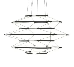 Suspension*Nemo Lighting Suspension, Drop 7, , LED, dim, 1-10V, 2700K, 5700 lm, Ø90cm, H50cm - noir mat
