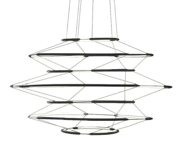 Suspension*Nemo Lighting Suspension, Drop 7, , LED, dim, 1-10V, 2700K, 5700 lm, Ø90cm, H50cm - noir mat