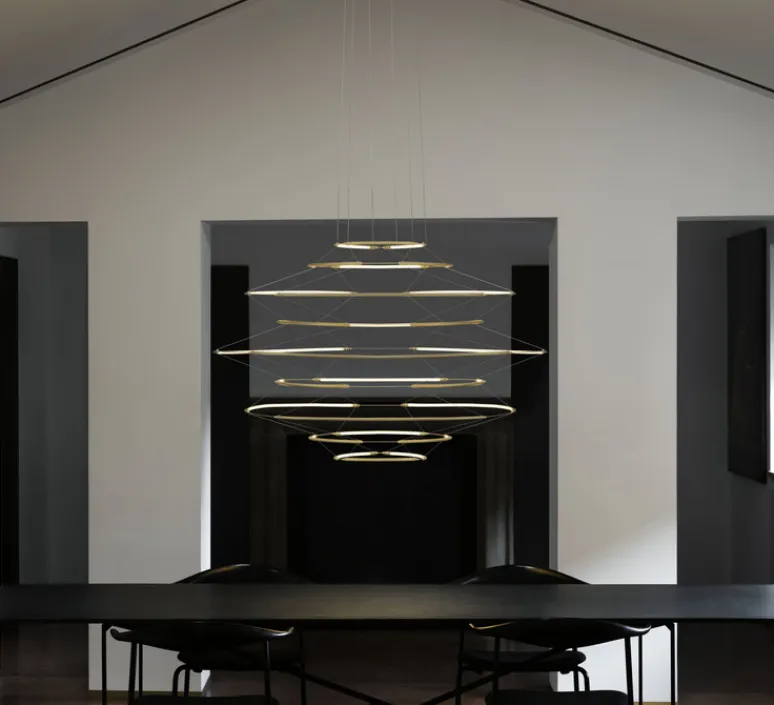 Suspension*Nemo Lighting Suspension, Drop 9, , LED, dim, 1-10V, 2700K, 8700 lm, Ø110cm, H66cm - or satiné