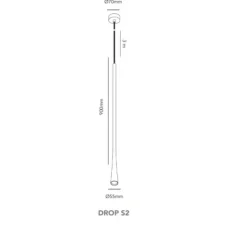Suspension*Light Point Suspension, Drop S2, , LED, 2700K, 540 lm, Ø5,5cm, H90cm - laiton
