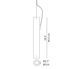 Suspension*Luceplan Suspension, E04, sans rosace, , Ø7cm, H46,5cm - laiton