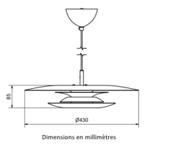 Suspension*Belid Suspension, Eclipse, , Ø43cm, H8,5cm - blanc