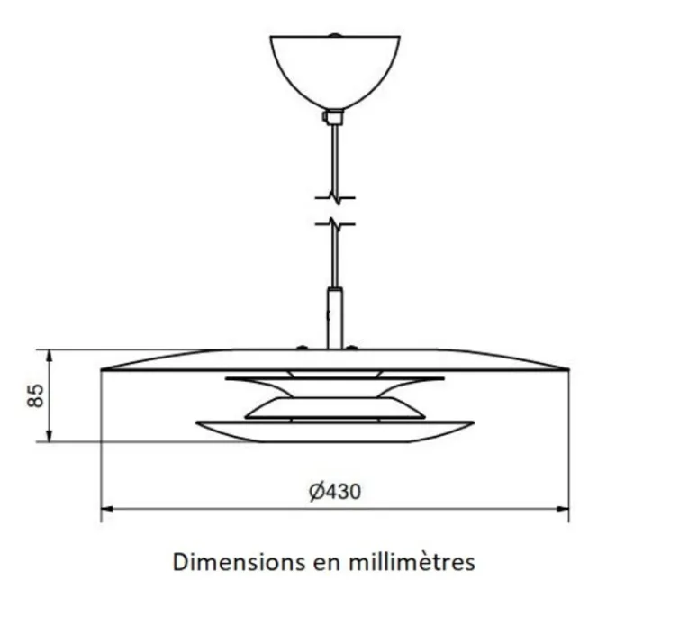 Suspension*Belid Suspension, Eclipse, , Ø43cm, H8,5cm - blanc