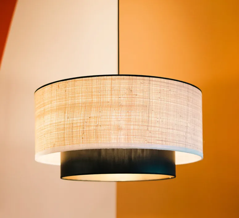 Suspension*Sarah Lavoine Suspension, Eclipse XXL, rabane, , Ø60cm, H24cm - noir, écru