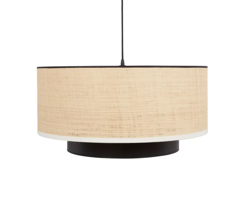 Suspension*Sarah Lavoine Suspension, Eclipse XXL, rabane, , Ø60cm, H24cm - noir, écru