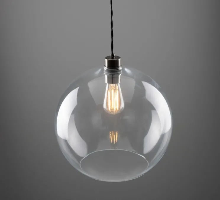 Suspension, Eden, transparent, argent antique, Ø37cm, H25cm - Mullan Lighting
