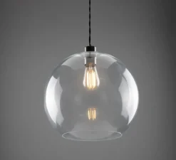 Suspension, Eden, transparent, argent antique, Ø37cm, H25cm - Mullan Lighting