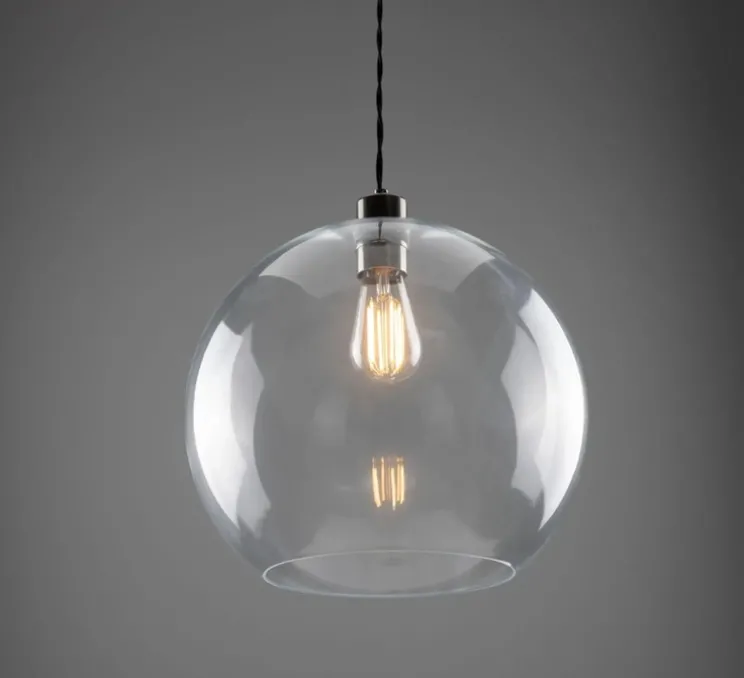Suspension, Eden, transparent, argent antique, Ø37cm, H25cm - Mullan Lighting