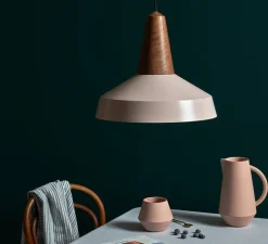 Suspension*Schneid Suspension, Eikon Circus, , Ø40cm, H35cm - noyer et rose pâle