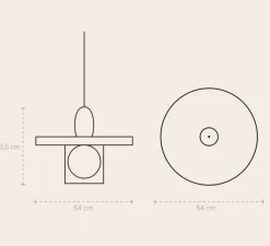Suspension*Sphaer Suspension, Eirene, , Ø54cm, H43,5cm - bleu pétrole, orange, rose