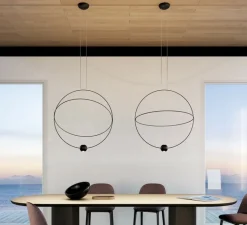 Suspension*Lodes Suspension, Elara large, , LED, 3000K, 845 lm, Ø80cm, H83,8cm - noir brillant