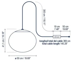 Suspension*Bover Suspension, Elipse S/50 Outdoor, sans rosace, , IP66, Ø50cm, H41,1cm - blanc