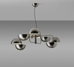 Suspension*Penta Suspension, Elisabeth, , LED, dim, 0-10V, 3000k, 8 x 827 lm, Ø110cm, H30cm - chrome noir