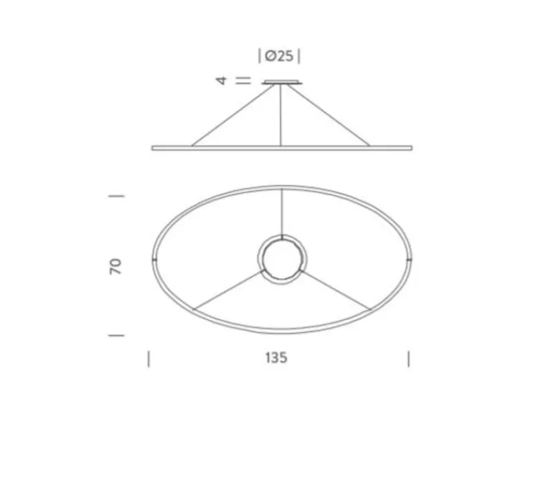 Suspension*Nemo Lighting Suspension, Ellisse major, , LED, uplight, 2700k, 7800lm, L135cm, P70cm - BLANC