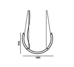 Suspension*Brokis Suspension, Elo, , LED, dim, 2700-6500K, L150cm, H103,6cm - noir et blanc