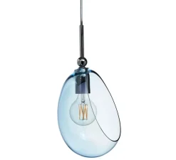 Suspension, Embrace M, argent brillant, bleu topaze, Ø18cm, H35cm - Ebb and Flow