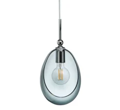 Suspension*Ebb and Flow Suspension, Embrace M, , Ø18cm, H35cm - argent brillant, gris fumé