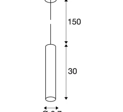 Suspension, Enola B, Blanc, Ø6,7cm, H30cm - Slv