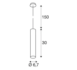Suspension*SLV Suspension, Enola B, , Ø6,7cm, H30cm - Doré