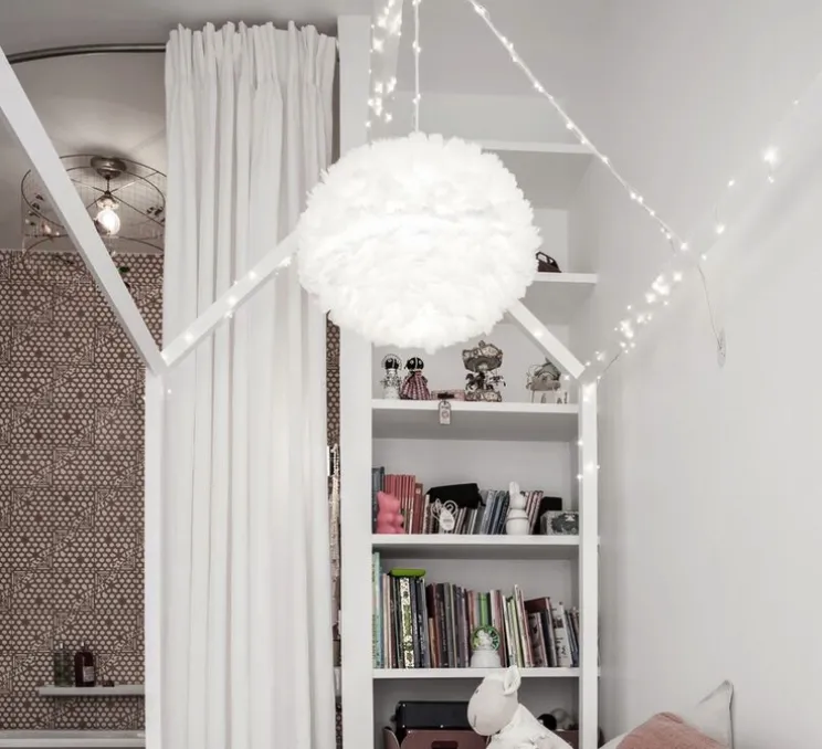 Suspension, Eos M, blanc, câble noir, H30cm, Ø45cm - Umage