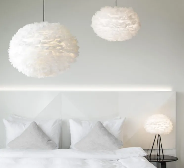 Suspension, Eos M, blanc, câble noir, H30cm, Ø45cm - Umage