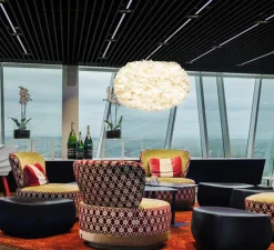 Suspension, Eos XL, plumes d'oie, marron, Ø75cm, H45cm - Umage