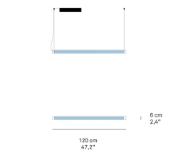 Suspension, Estela Horizontal, cerisier, LED, dim, 2700K, 1278 lm, Ø6cm, L120cm - LZF