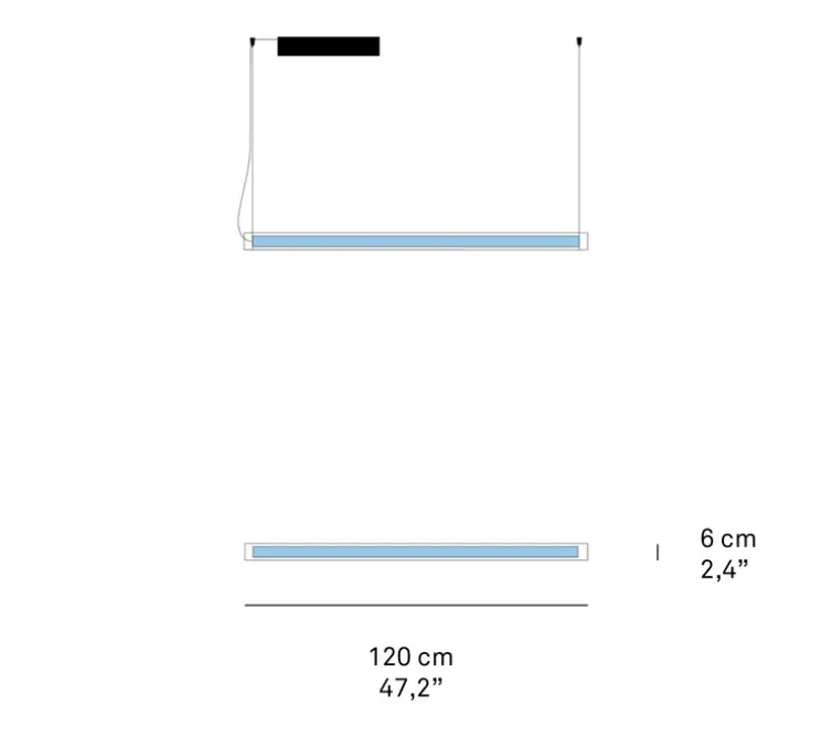 Suspension, Estela Horizontal, cerisier, LED, dim, 2700K, 1278 lm, Ø6cm, L120cm - LZF