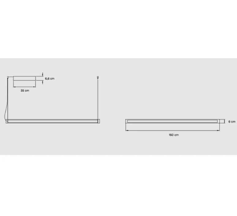 Suspension*LZF Suspension, Estela, , LED, 3000K, 2400lm, L150cm, H6cm - turquoise