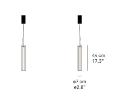 Suspension*LZF Suspension, Estela Vertical, , LED, dim, 2700K, 980 lm, Ø7cm, H44cm - blanc ivoire