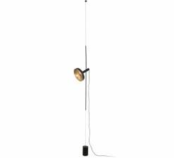 Suspension et lampadaire, Whizz, noir et or, Ø10cm, H420cm - Faro
