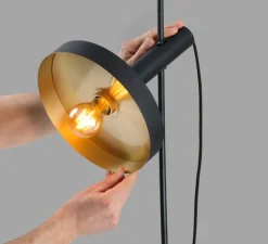 Suspension et lampadaire, Whizz, noir et or, Ø10cm, H420cm - Faro