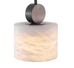 Suspension*Eichholtz Suspension, Etruscan Round, albâtre, bronze, Ø20cm, H24cm - noir