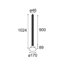 Suspension*Modular Suspension, Extruded Suspended 46 900 1x, , LED, dim, 2700K, 665 lm, Ø17cm, H98,9cm - noir