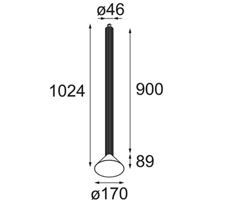 Suspension, Extruded Suspended 46 900 1x, bronze, LED, dim, 2700K, 667 lm, Ø17cm, H102,4cm - Modular