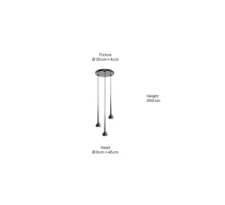 Suspension, Falling Sun Chandelier Three, blanc, LED, dim, 2700K, 850 lm, Ø24cm, H45cm - GRAU